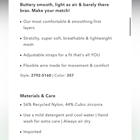 NWT AERIE SMOOTHEZ Mesh Unlined Bra— 34 C - Picture 4 of 7